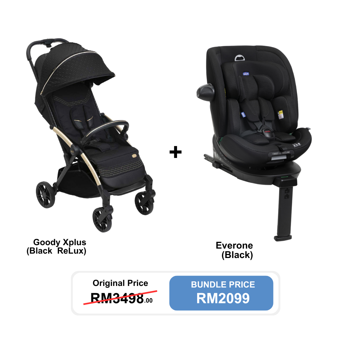 [Bundle Set] Chicco Everone Car Seat + Chicco Goody Xplus Black ReLux Stroller